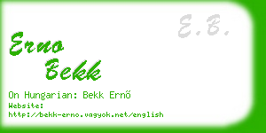 erno bekk business card